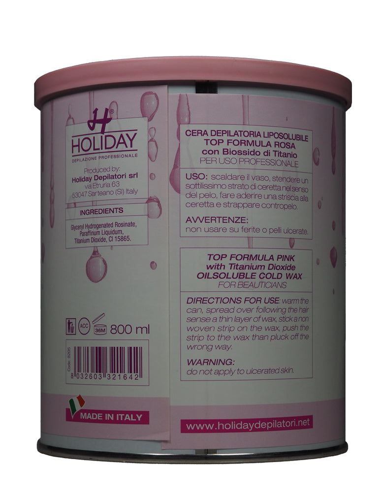Enthaarungswachs TOP FORMULA "Rose mit Titaniumdioxid", 800 ml-Dose