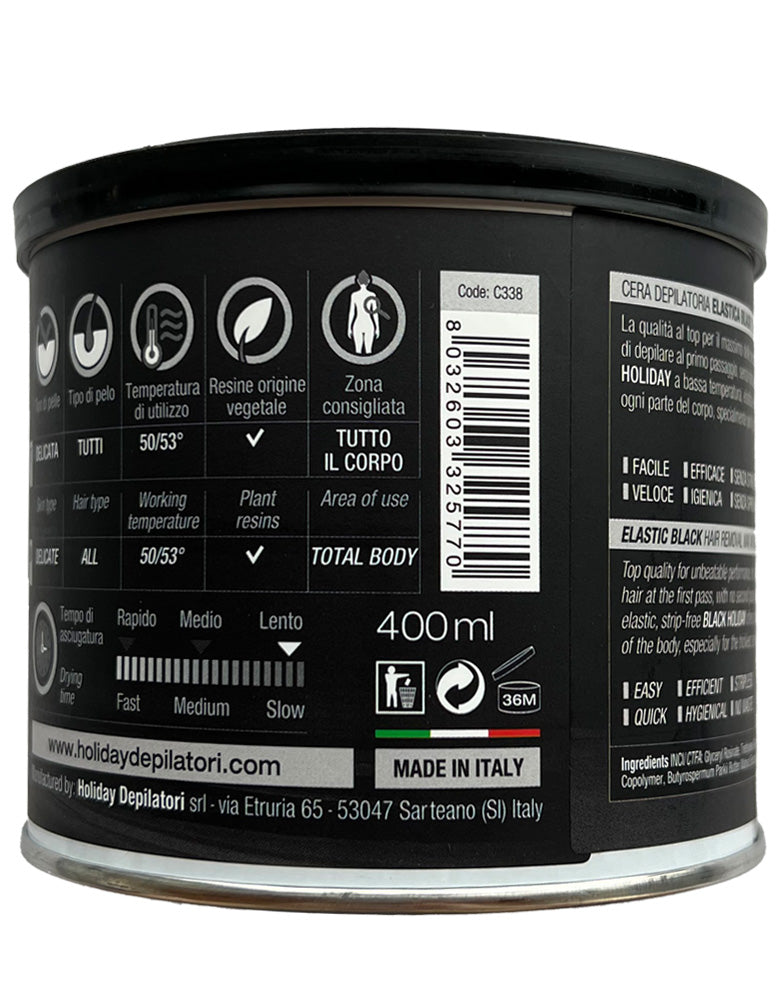 BLACK WAX Filmwachs Elastique 400 ml Dose, Enthaarung ohne Vliesstreifen