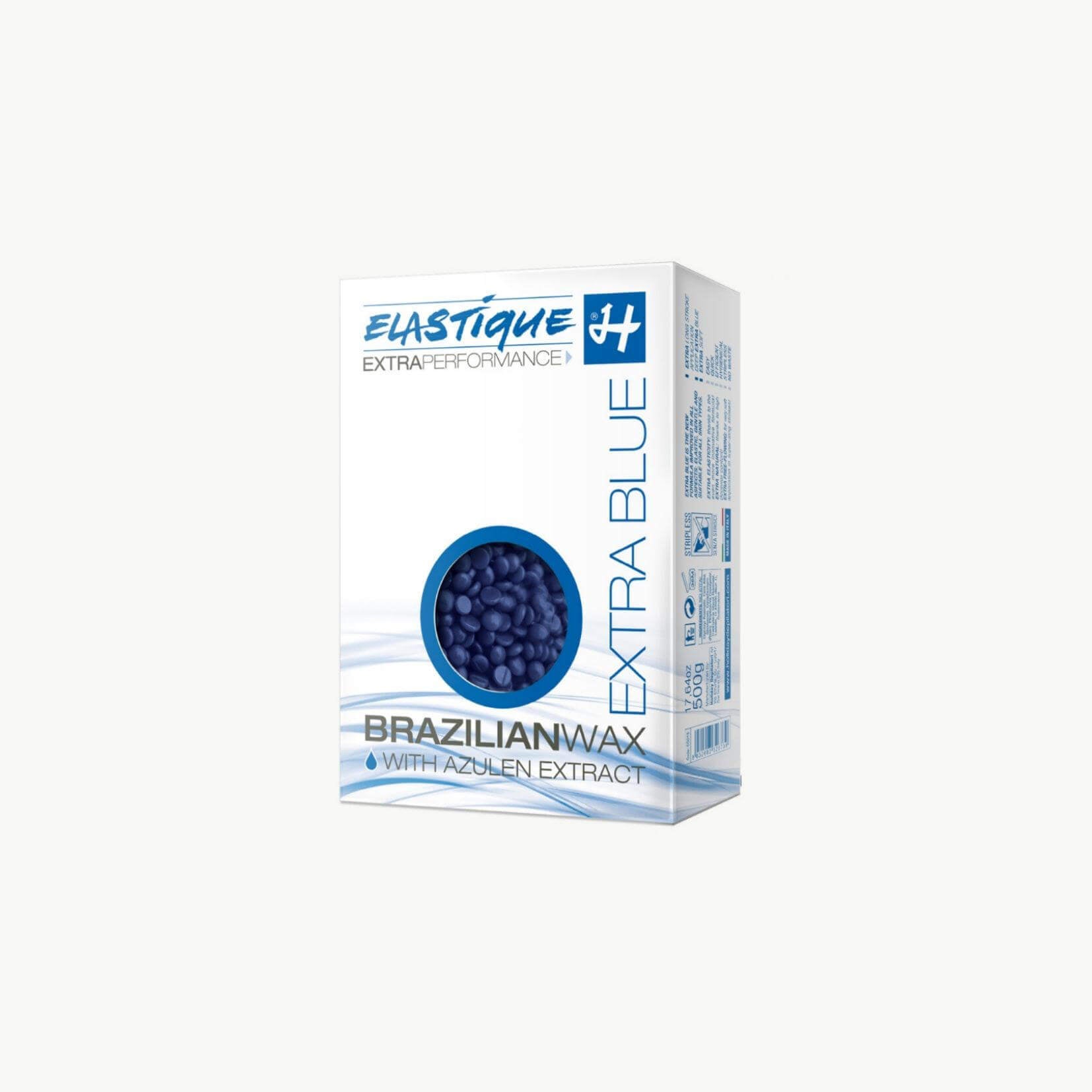 EXTRA BLUE Brazilian Wachs Filmwachs Elastique in Perlen 500 g, Enthaarung ohne Vliesstreifen